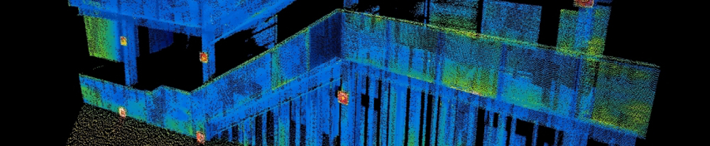 Thermal-colored pointcloud, University of Houston