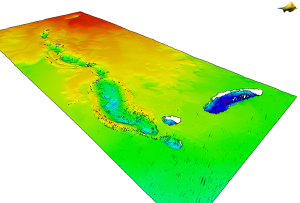 3D point cloud colored by elevation of lava tubes in the Lava Beds National Monument in California. (Credit: OpenTopography)
