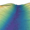 3D point cloud colored by elevation of the Eastern Cascade Mountains. (Credit: OpenTopography)