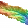 DTM colored by elevation of a section north of Ridgecrest, California.  (Credit: OpenTopography)
