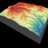 3D point cloud colored by elevation of the Rampart Range in Colorado. (Credit: OpenTopography)