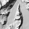 Hillshade of a portion of the Eklutna Glacier. (Credit: OpenTopography)